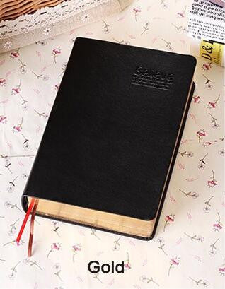 Vintage Thick Paper Notebook Notepad Leather covered Journal (Gold or White paper edges)