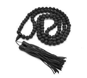 Black volcanic rock Buddha Meditation 108 beads Prayer Mala Bracelet